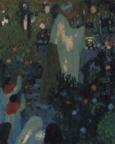 Saint Sacrement A L'autel Bleu Oil Painting by Maurice Denis