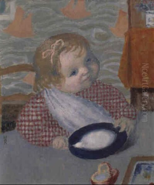 Bernadette A L'assiette Bleue Oil Painting by Maurice Denis