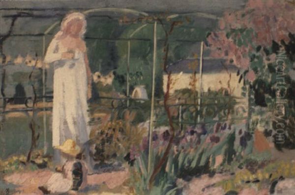 Mere Et Enfantt Aux Iris Oil Painting by Maurice Denis