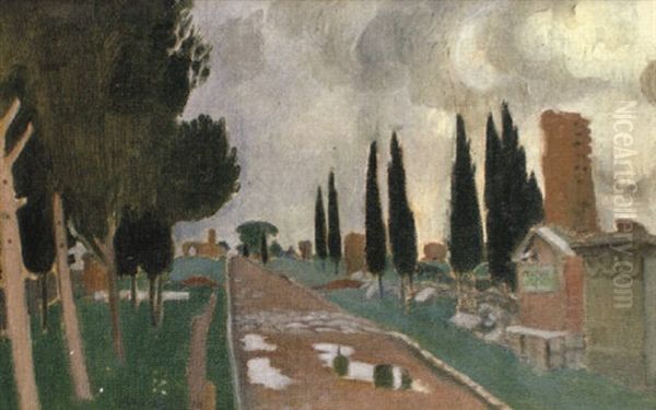 Via Appia Oil Painting by Maurice Denis