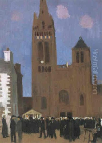 Veille De La Procession A Folgoet Oil Painting by Maurice Denis