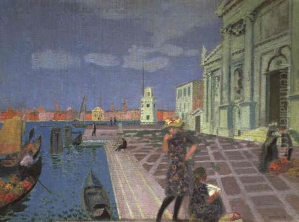 Venise: Marchand D'oranges Devant Saint-georges Majeur Oil Painting by Maurice Denis