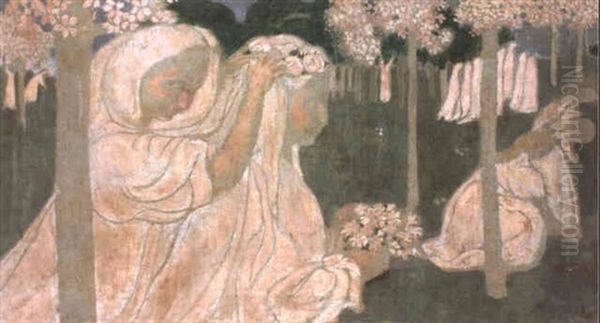 Jeunes Filles En Blanc Oil Painting by Maurice Denis