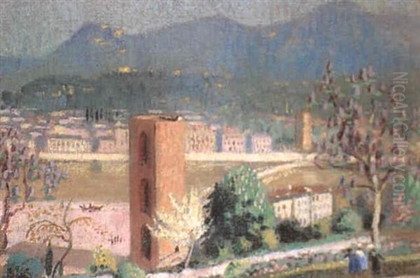 Place Michel-ange A Florence Oil Painting by Maurice Denis