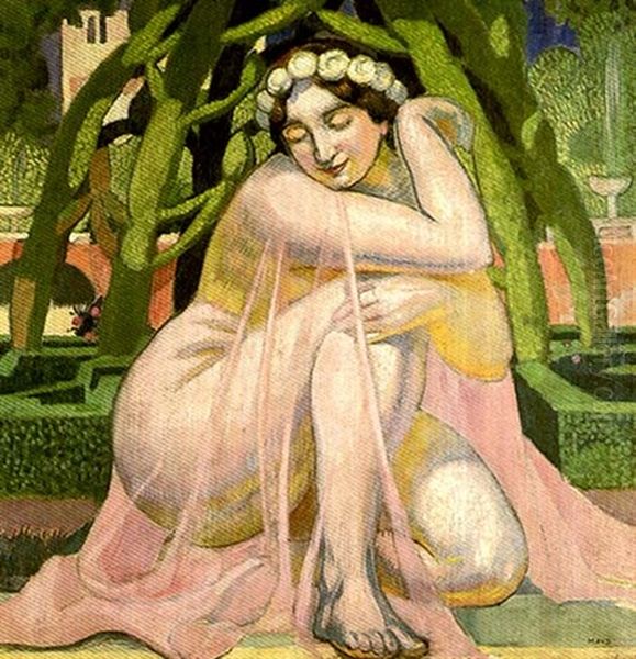 Bethsabee Au Bain Dans Les Jardins De Grenade Oil Painting by Maurice Denis