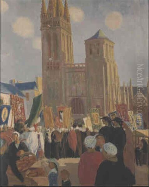 Procession Au Folgoet Oil Painting by Maurice Denis