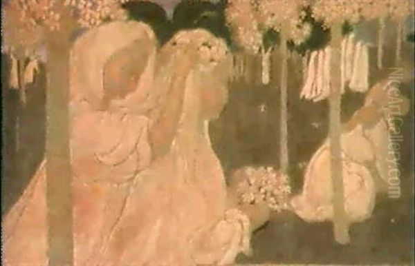 Jeunes Filles En Blanc Ou Communiantes Oil Painting by Maurice Denis