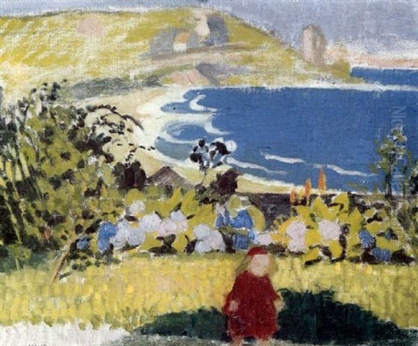 La Plage A Trestignel Vue Du Jardin De Silencio Oil Painting by Maurice Denis