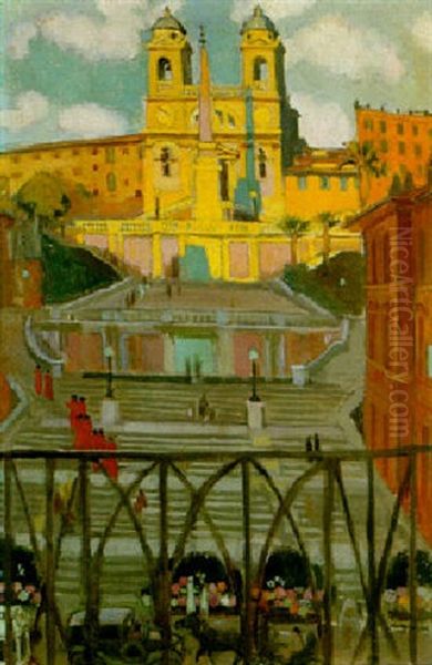 Place D'espagne A Rome, Le Soir Oil Painting by Maurice Denis