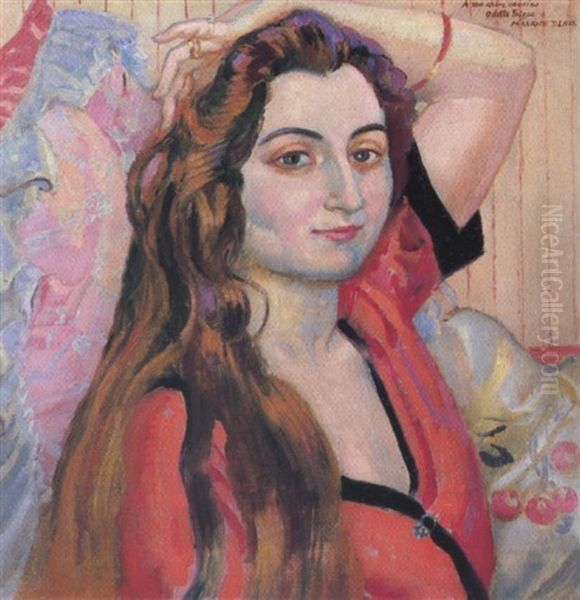 Portrait D'odette Frizac Oil Painting by Maurice Denis