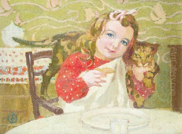 La Fillette Au Chat Oil Painting by Maurice Denis