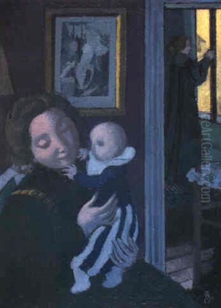 L'enfant Au Pantalon Bleu Et Blanc Oil Painting by Maurice Denis