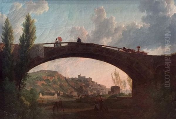 Le Pont Oil Painting by Simon-Joseph-Alexandre Clement Denis