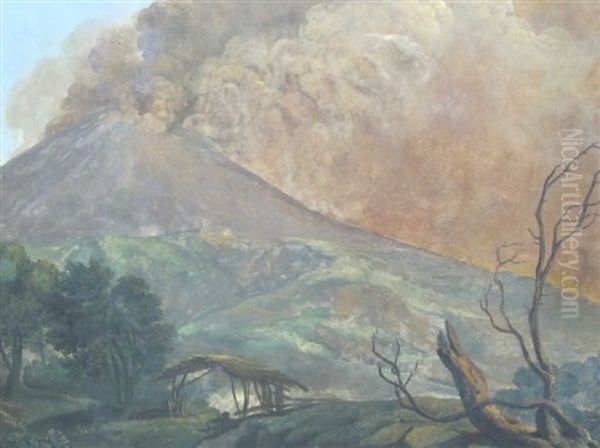 L'eruption Du Vesuve En 1806 Oil Painting by Simon-Joseph-Alexandre Clement Denis