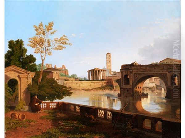 Romische Stadtansicht Oil Painting by Simon-Joseph-Alexandre Clement Denis