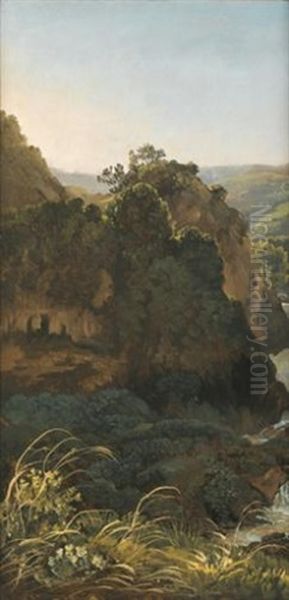 Vue De La Campagne Italienne Oil Painting by Simon-Joseph-Alexandre Clement Denis