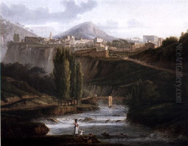 The Cascades At Tivoli Oil Painting by Simon-Joseph-Alexandre Clement Denis