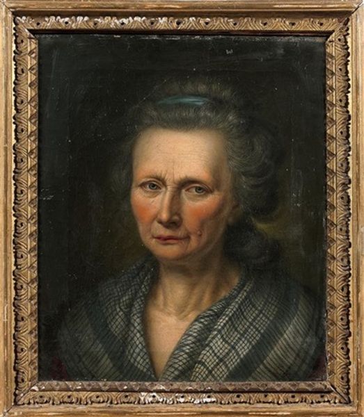 Portrait De Dame Au Chale Oil Painting by Balthazar Denner