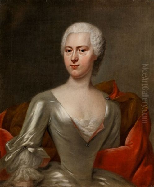 Portrait Der Komtess Margaretha Sophia Von Hennicke, Geb. Von Schonberg Oil Painting by Balthazar Denner