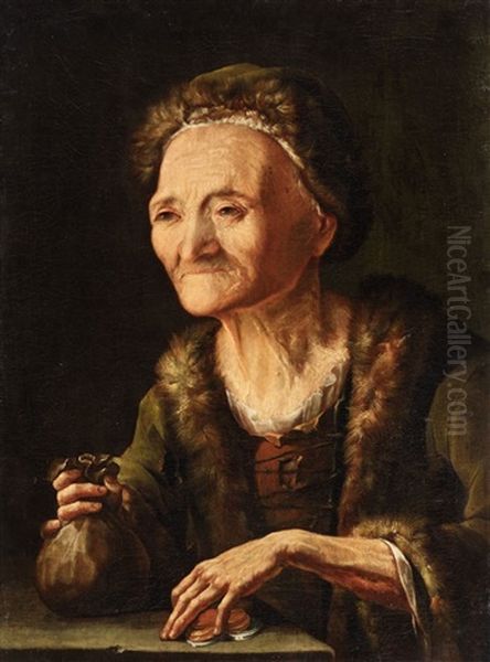 The Miser (the Old Bailiff Woman) Oil Painting by Balthazar Denner