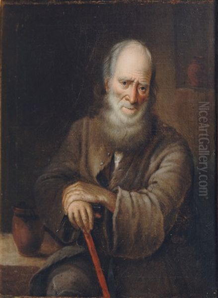 Portrait Of A Old Man Oil Painting by Balthazar Denner