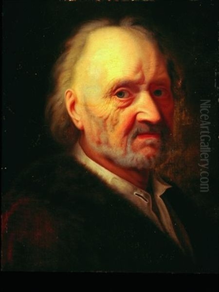 Portrait D'un Vieil Homme Oil Painting by Balthazar Denner