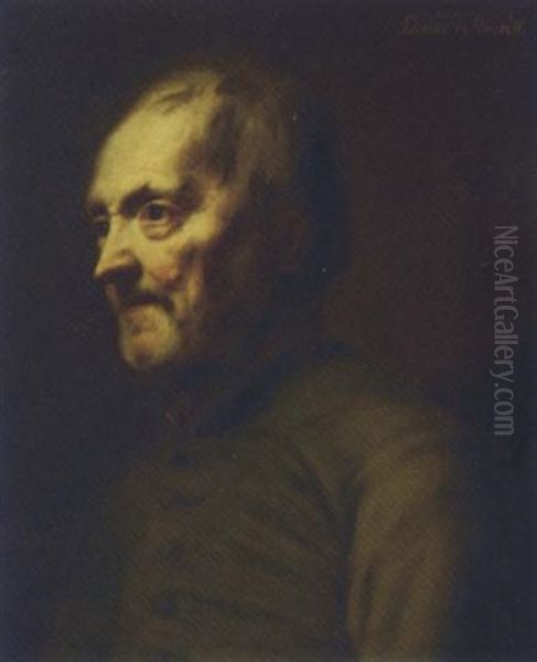 Portrait Of The Artist As An Old Man Oil Painting by Balthazar Denner