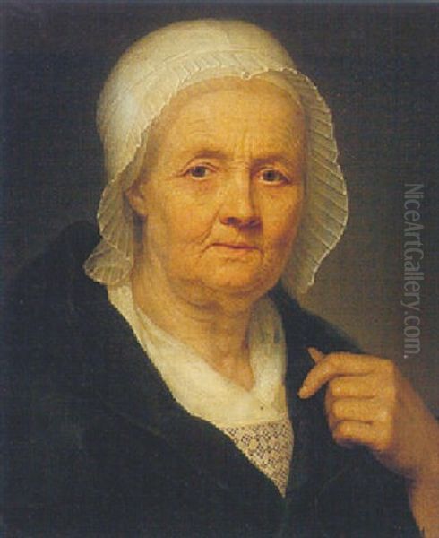 Portrait Of An Old Lady Oil Painting by Balthazar Denner