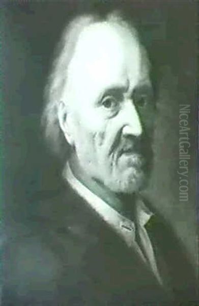 Portrait Of An Elderly Man, Possibly A Self Portrait Oil Painting by Balthazar Denner