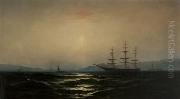 San Francisco Bay Before The Golden Gate Bridge Oil Painting by Gideon Jacques Denny