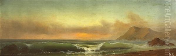 Breakers On The Beach Oil Painting by Gideon Jacques Denny