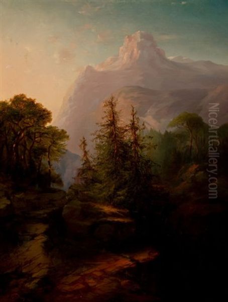 Evening Sun, Mt. Shasta Oil Painting by Gideon Jacques Denny