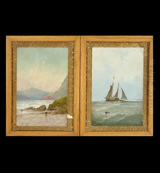 The Hay Scow (+ Fort Point From Bakers Beach; 2 Works) Oil Painting by Gideon Jacques Denny