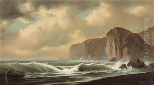 Coastal Cliffs Oil Painting by Gideon Jacques Denny