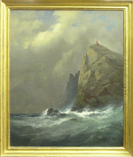 Lighthouse By The Sea Oil Painting by Gideon Jacques Denny