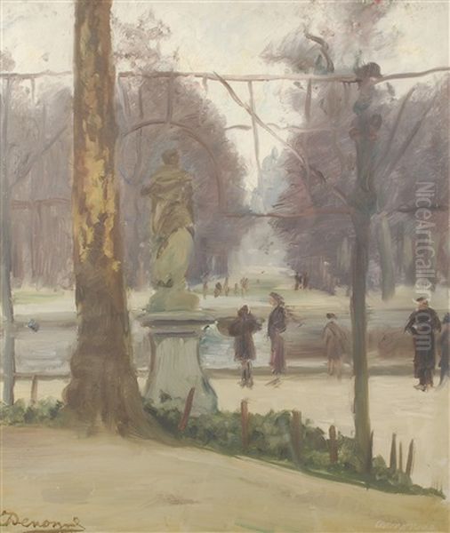 Le Parc Royal De Bruxelles Oil Painting by Alexandre Denonne