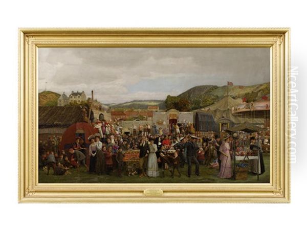 A Scottish Fair Oil Painting by Andrew Denoon Young