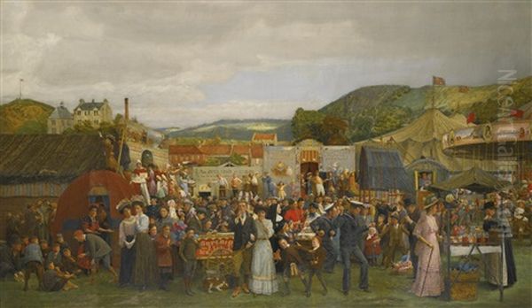 A Scottish Fair Oil Painting by Andrew Denoon Young