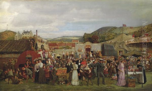 A Scottish Fair Oil Painting by Andrew Denoon Young