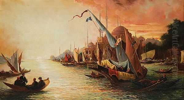 View Of The Bosphorus Oil Painting by Sylvain Depeige