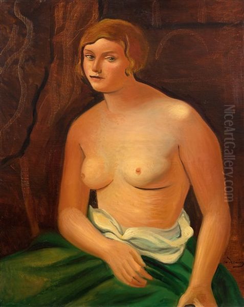 Buste De Femme Assise Aux Seins Nus Oil Painting by Andre Derain