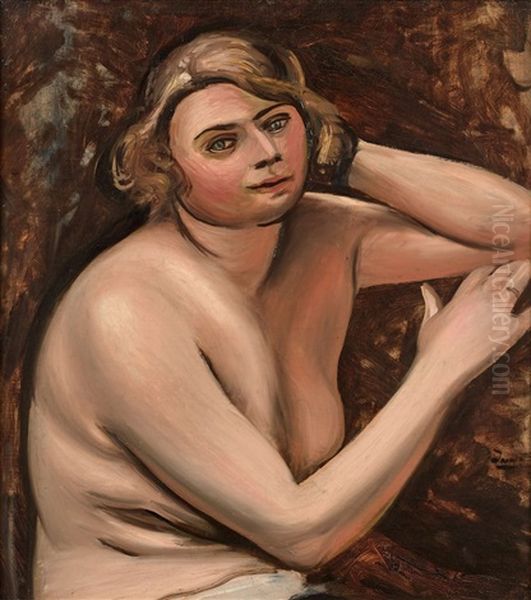 Buste De Femme Nue Accoudee Oil Painting by Andre Derain