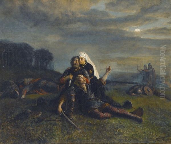 After The Battle Oil Painting by Per Nicolai Arbo