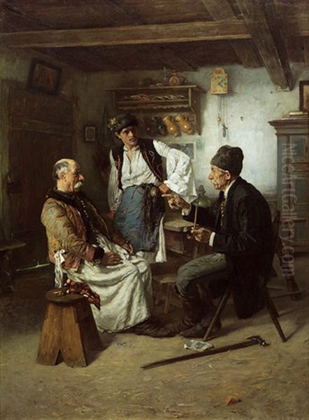 In Der Stube Oil Painting by Kalman (Koloman) Deri