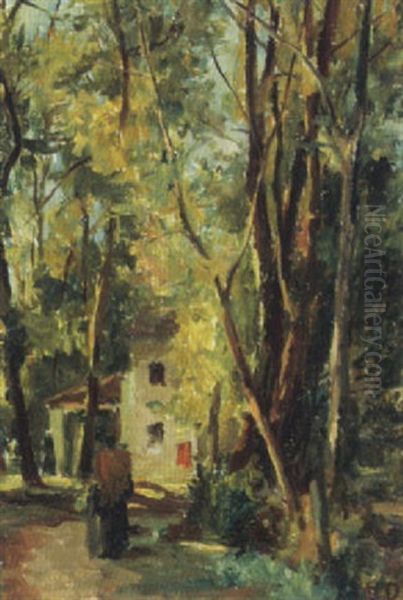 Bei Losone Oil Painting by Fritz Deringer