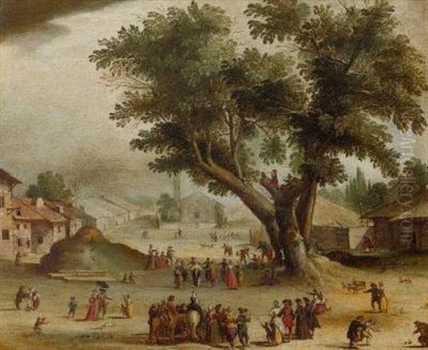 Der Jahrmarkt Von Gondreville Oil Painting by Claude Deruet