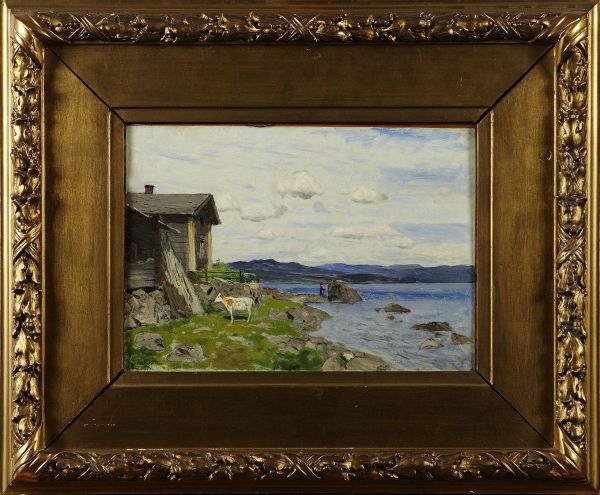 Kustbld Medkoock Hus Oil Painting by Olof Arborelius