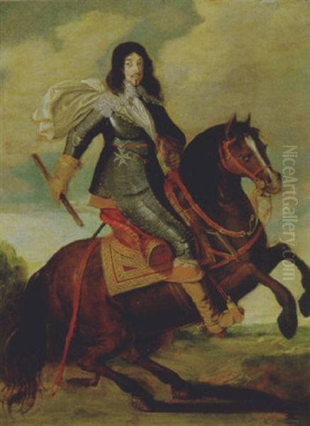 Equestrian Portrait Of Louis Xiii Oil Painting by Claude Deruet