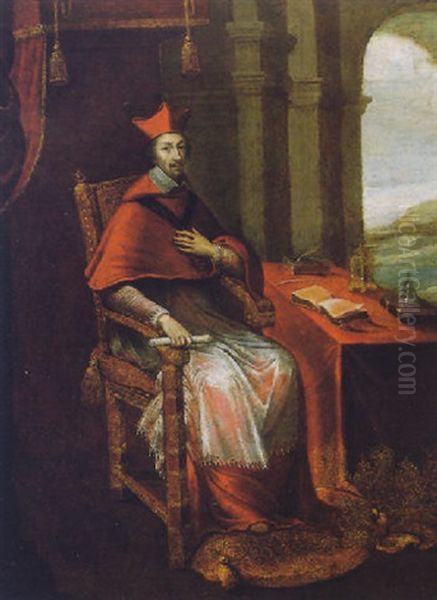 Portrait Of Cardinal Richelieu Oil Painting by Claude Deruet