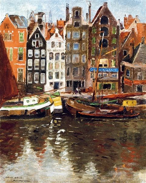 Amsterdam Oil Painting by Bela Dery